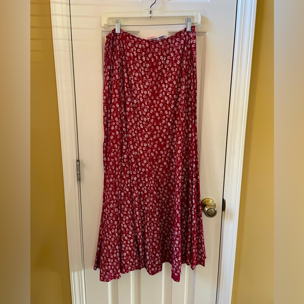 Newport News burgundy long skirt. Size 6